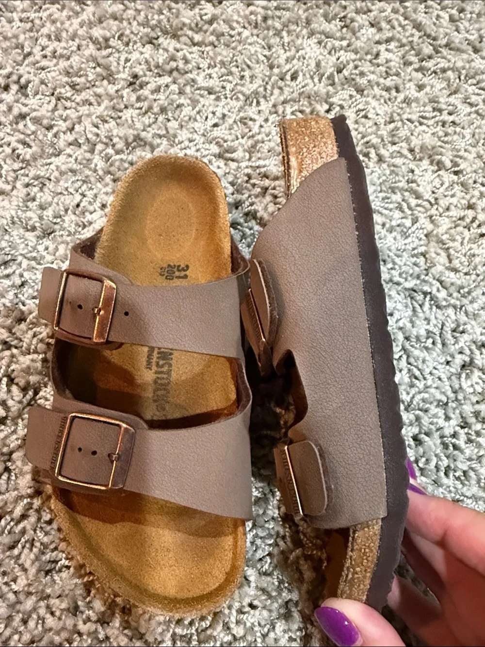 Birkenstock Kids Brown  Double Buckle Sandals (31)
